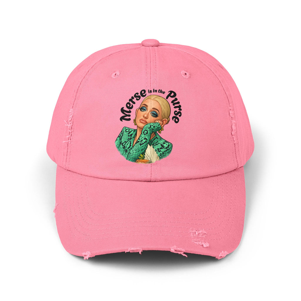 Vintage Distressed Cap — 'Merse Is in the Purse' Retro Glam Baseball Hat