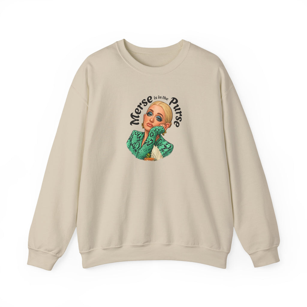 Vintage Glam Crewneck Sweatshirt — “Merse is in the Purse” Retro Pinup Design