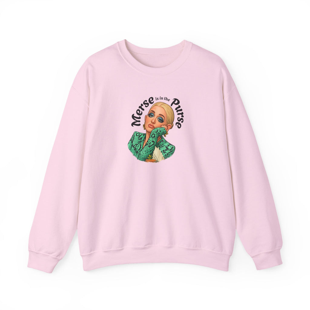Vintage Glam Crewneck Sweatshirt — “Merse is in the Purse” Retro Pinup Design