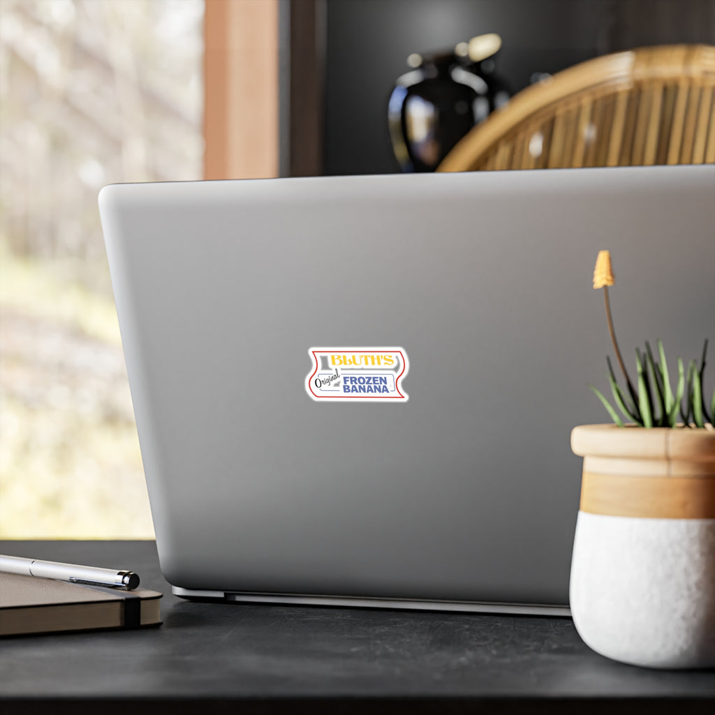 Kiss-Cut Vinyl Decal — "Bluth's Original Frozen Banana" Retro TV Logo Sticker