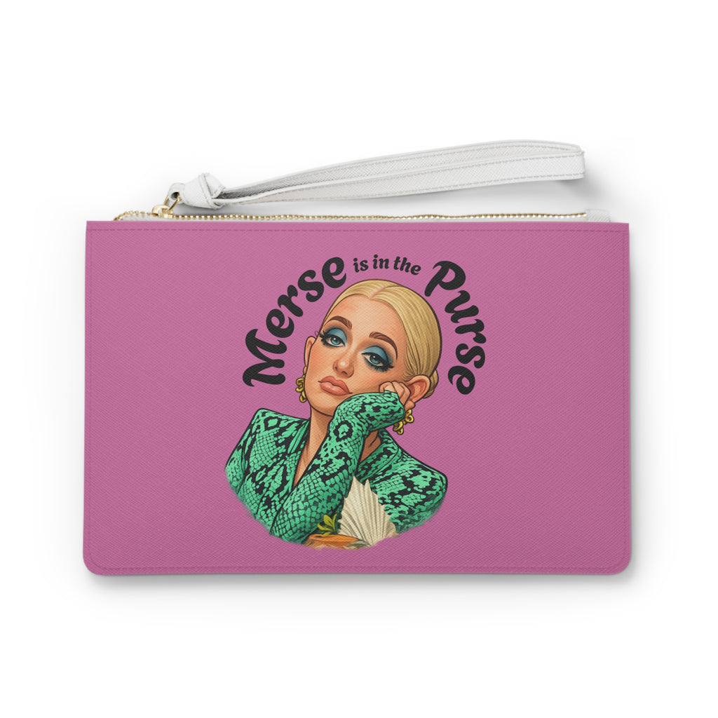 Clutch Bag — "Merse is in the Purse" Pink Fashion Wristlet
