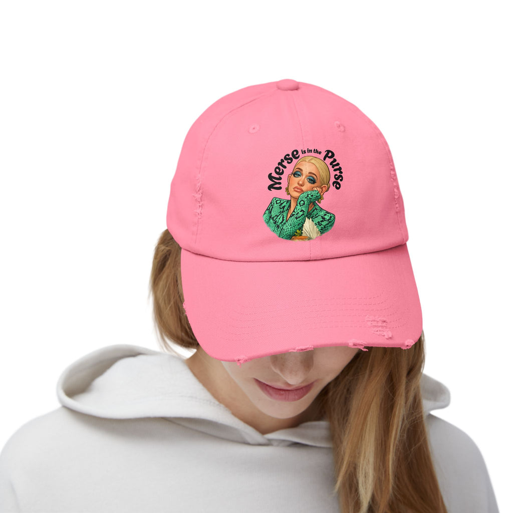 Vintage Distressed Cap — 'Merse Is in the Purse' Retro Glam Baseball Hat