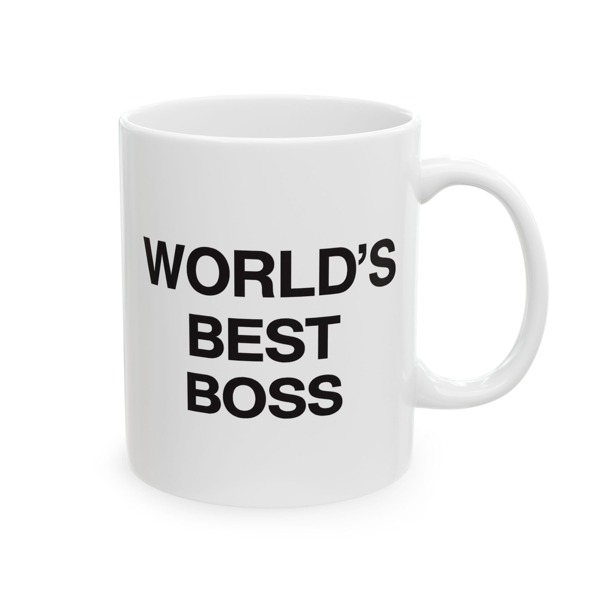 “World’s Best Boss” The Office Bold Text Coffee Mug (11oz & 15oz)
