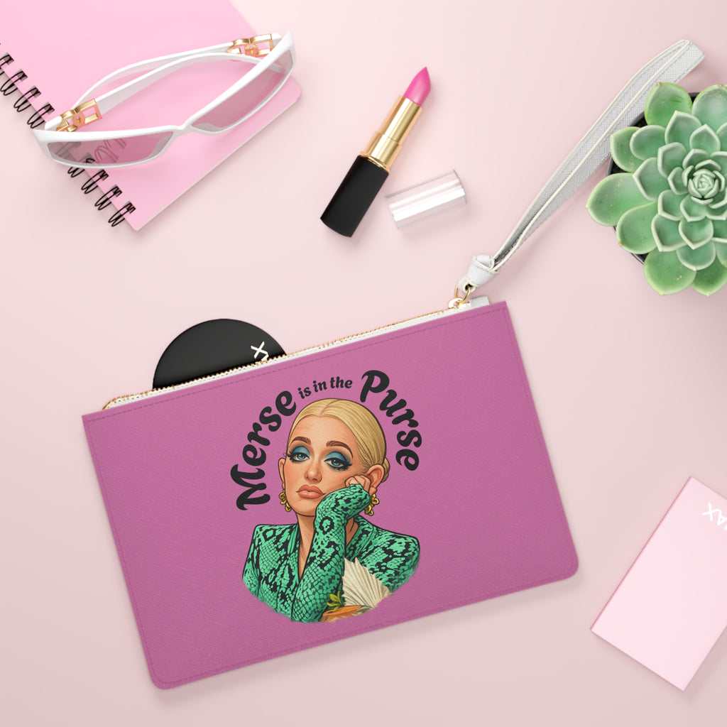 Clutch Bag — "Merse is in the Purse" Pink Fashion Wristlet