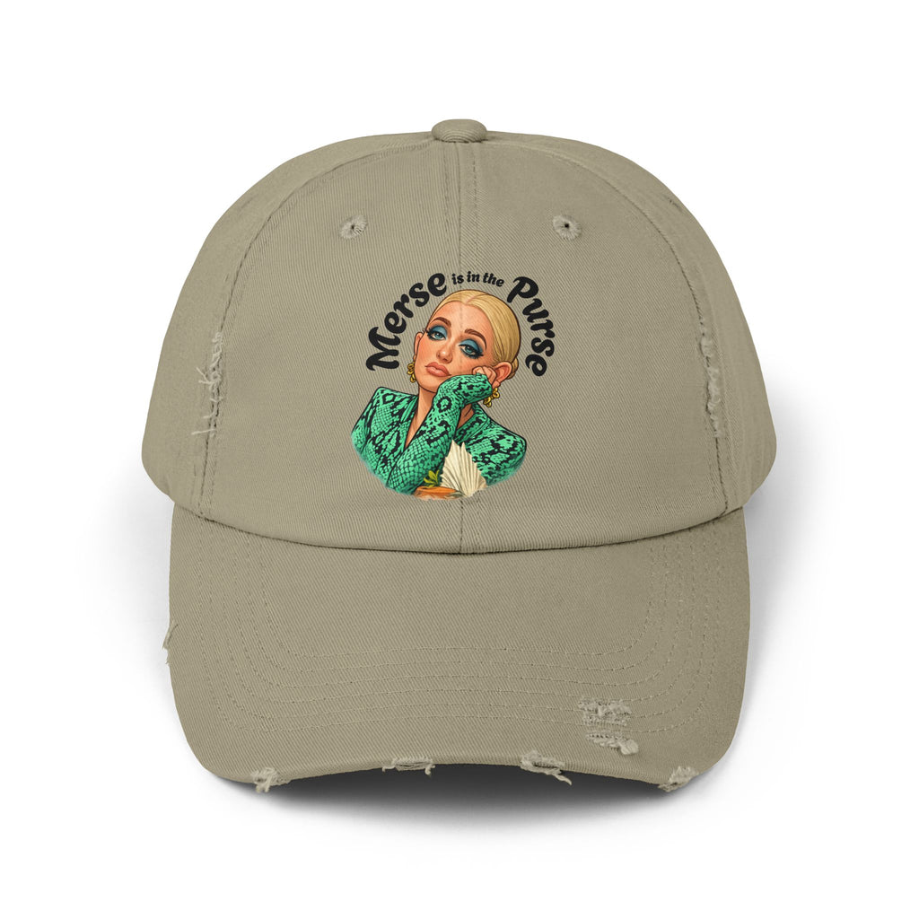 Vintage Distressed Cap — 'Merse Is in the Purse' Retro Glam Baseball Hat