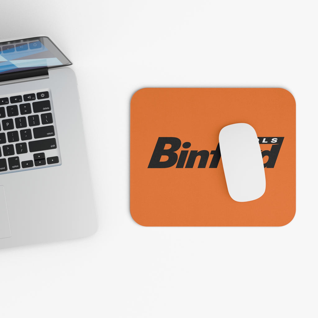 Binford Tools Logo Orange Rectangle Mouse Pad — Retro Workshop Desk Mat