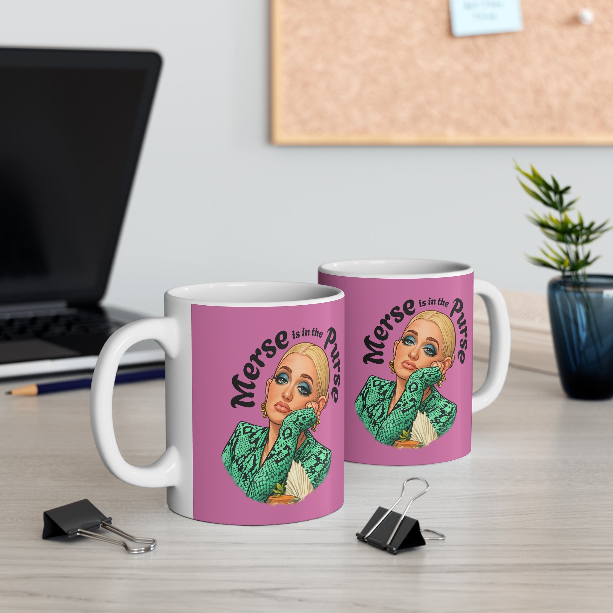 Mug — "Merse is in the Purse" Pink Drag Queen Coffee Mug (11 oz)