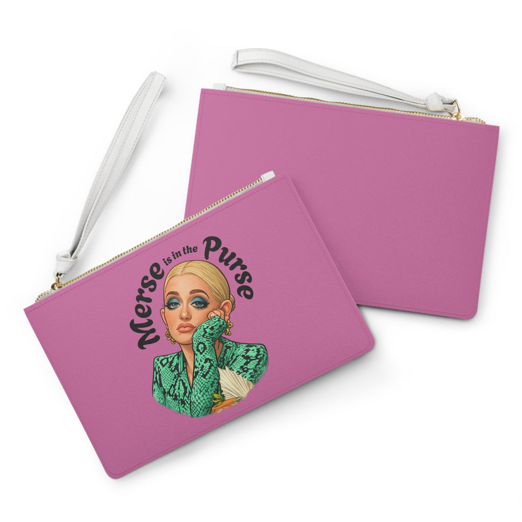 Clutch Bag — "Merse is in the Purse" Pink Fashion Wristlet