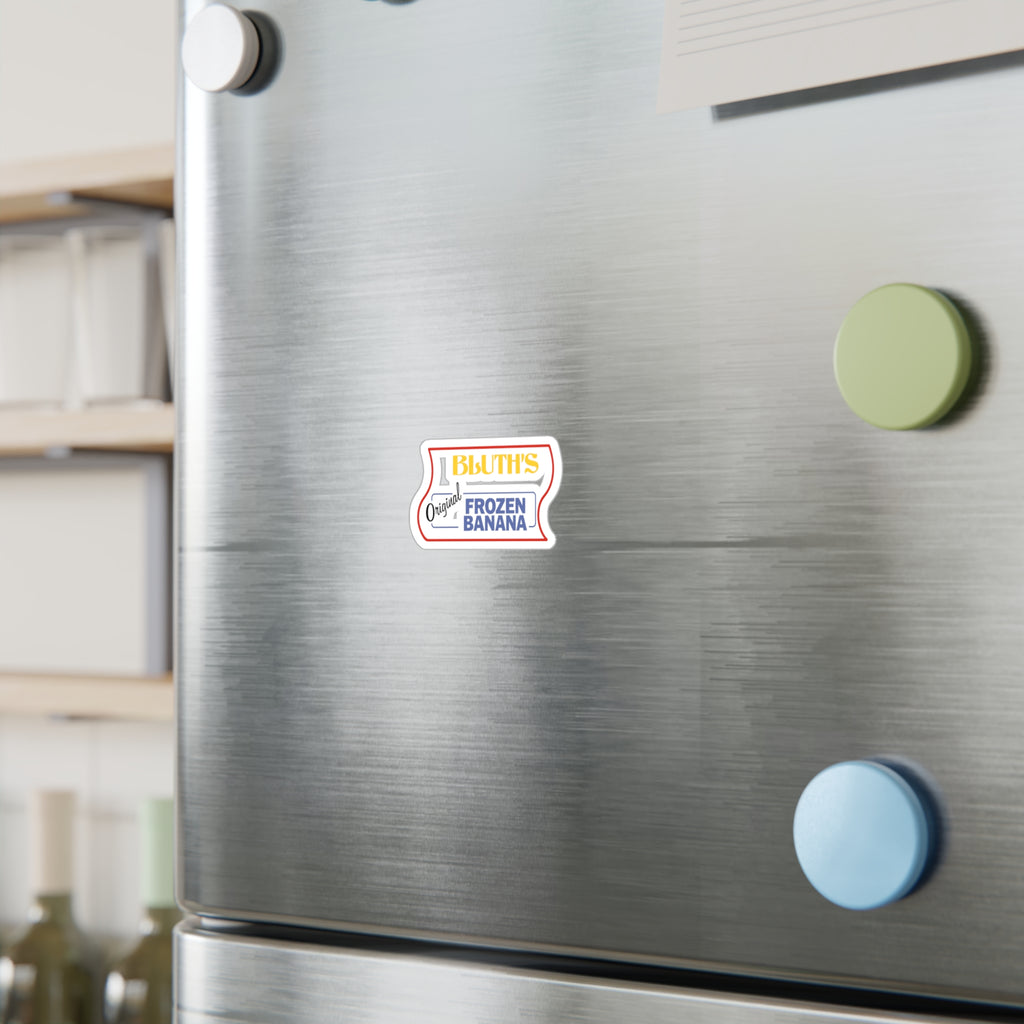 Kiss-Cut Vinyl Decal — "Bluth's Original Frozen Banana" Retro TV Logo Sticker