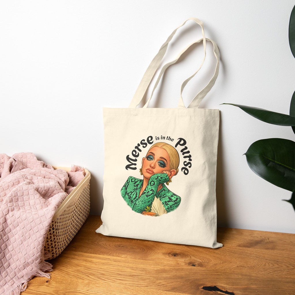 Tote Bag — "Merse is in the Purse" Retro Nurse Illustration Cotton Canvas Tote