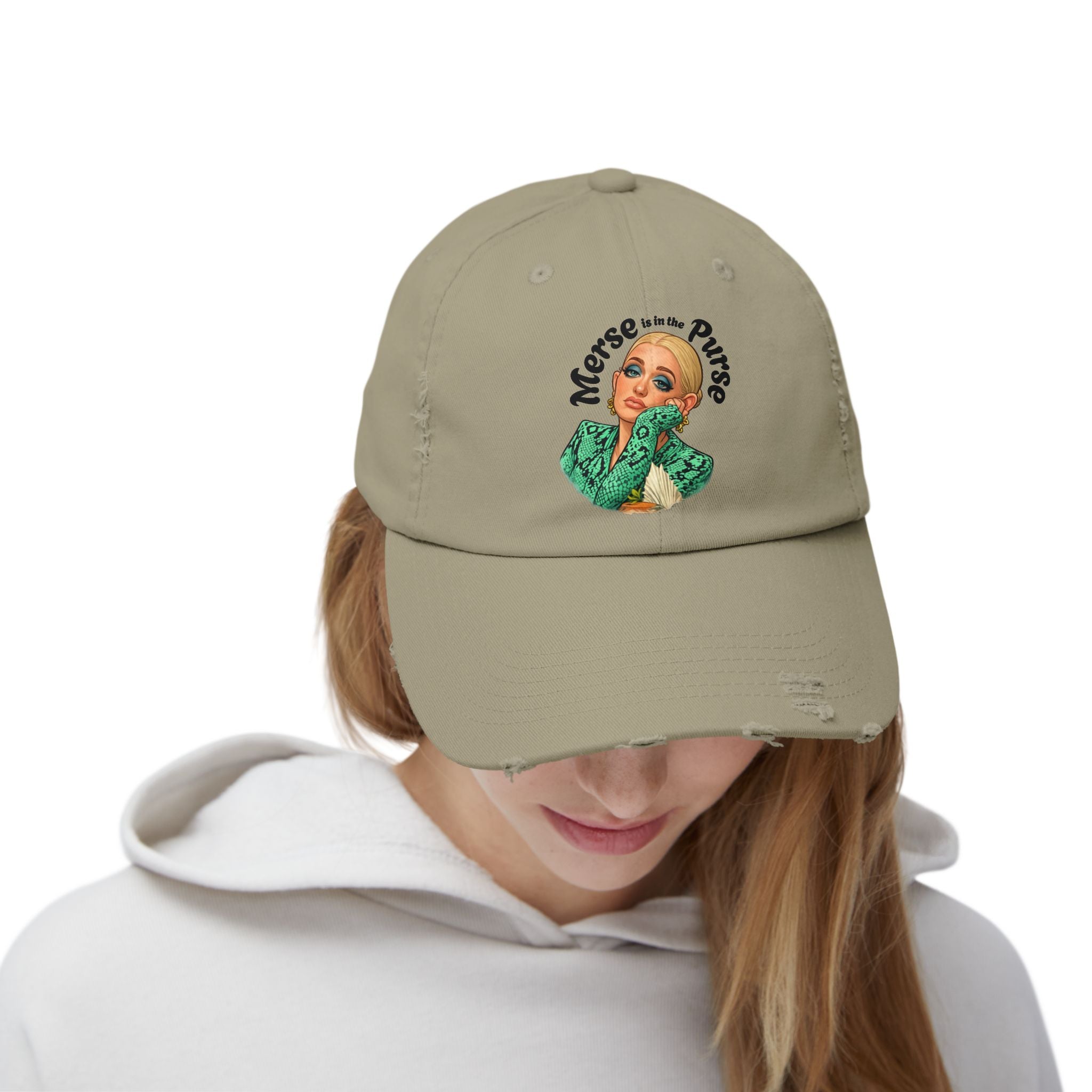 Vintage Distressed Cap — 'Merse Is in the Purse' Retro Glam Baseball Hat