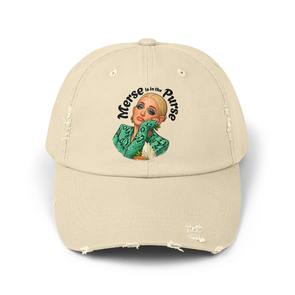 Vintage Distressed Cap — 'Merse Is in the Purse' Retro Glam Baseball Hat