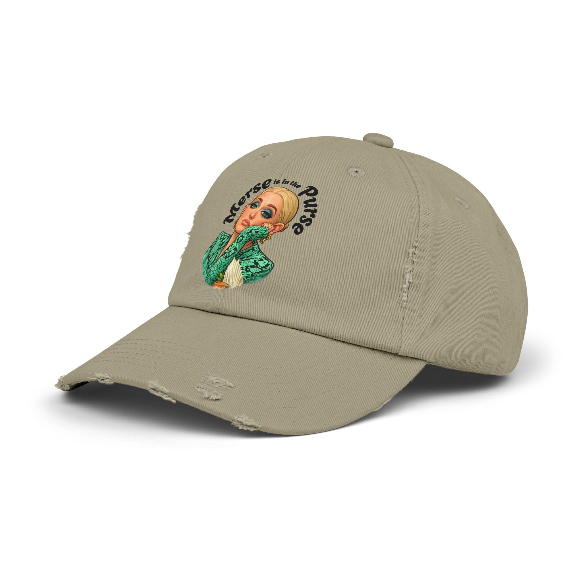 Vintage Distressed Cap — 'Merse Is in the Purse' Retro Glam Baseball Hat