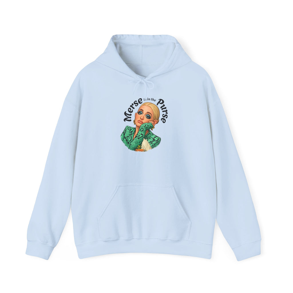 Retro Woman Graphic Hoodie — "Merse Is The Purse" Vintage Pin-Up Sweatshirt