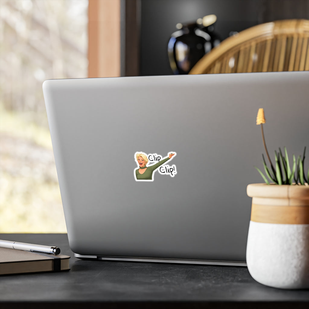 Clip Clip! Kiss-Cut Vinyl Decal — Sticker for Laptops, Water Bottles & Windows
