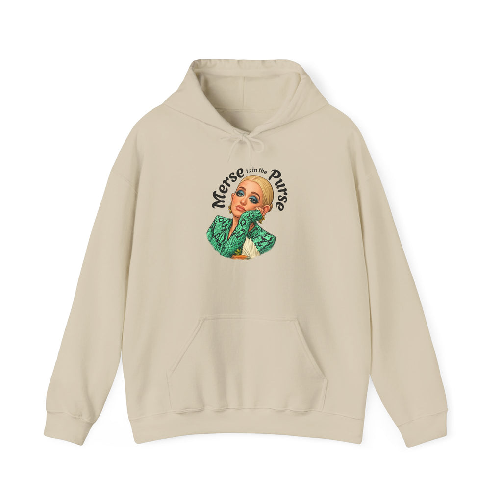 Retro Woman Graphic Hoodie — "Merse Is The Purse" Vintage Pin-Up Sweatshirt
