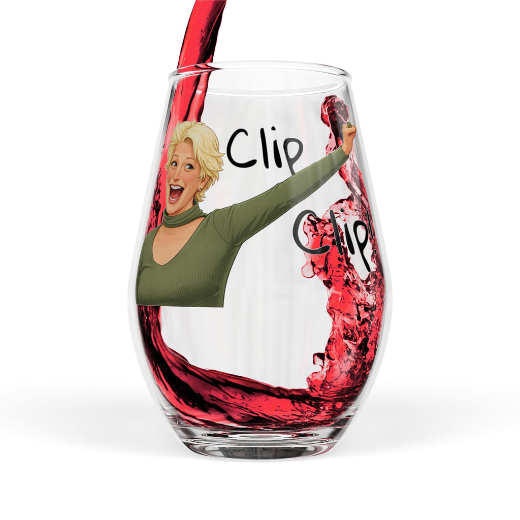 Stemless Wine Glass – 'Clip Clip!' (11.75 oz)