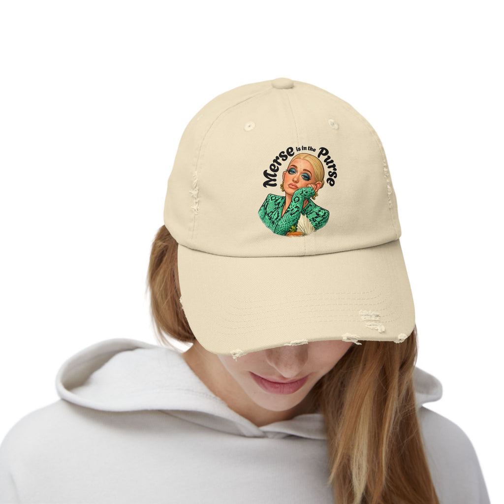 Vintage Distressed Cap — 'Merse Is in the Purse' Retro Glam Baseball Hat