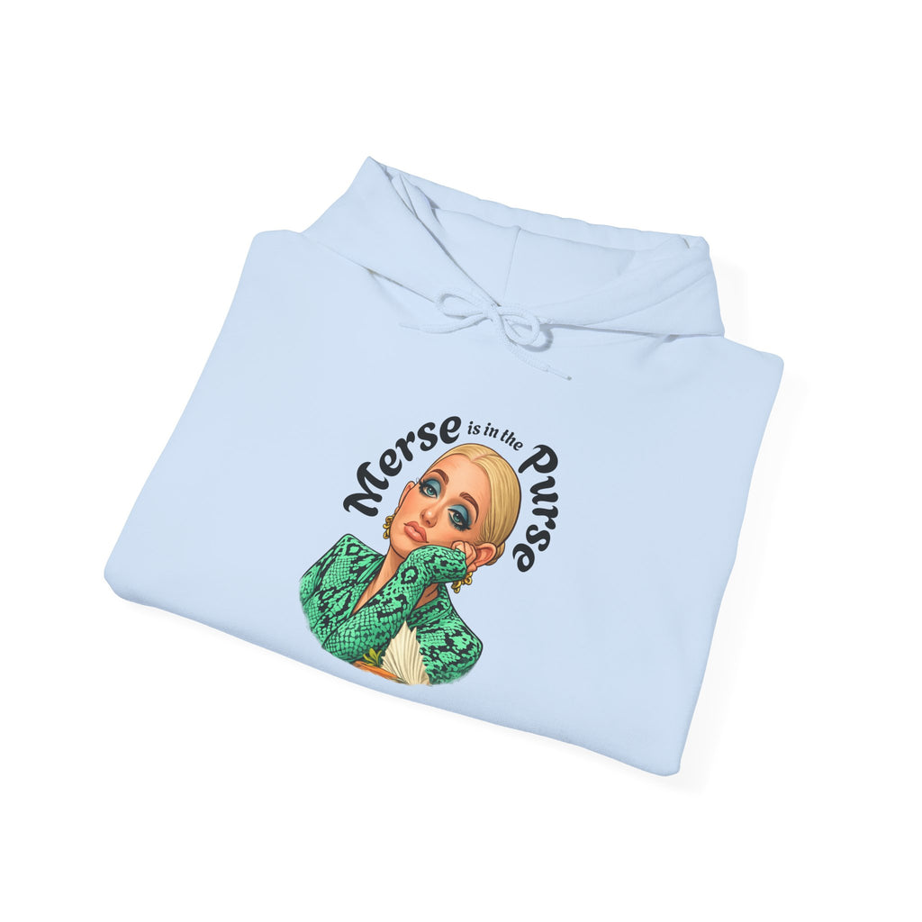 Retro Woman Graphic Hoodie — "Merse Is The Purse" Vintage Pin-Up Sweatshirt