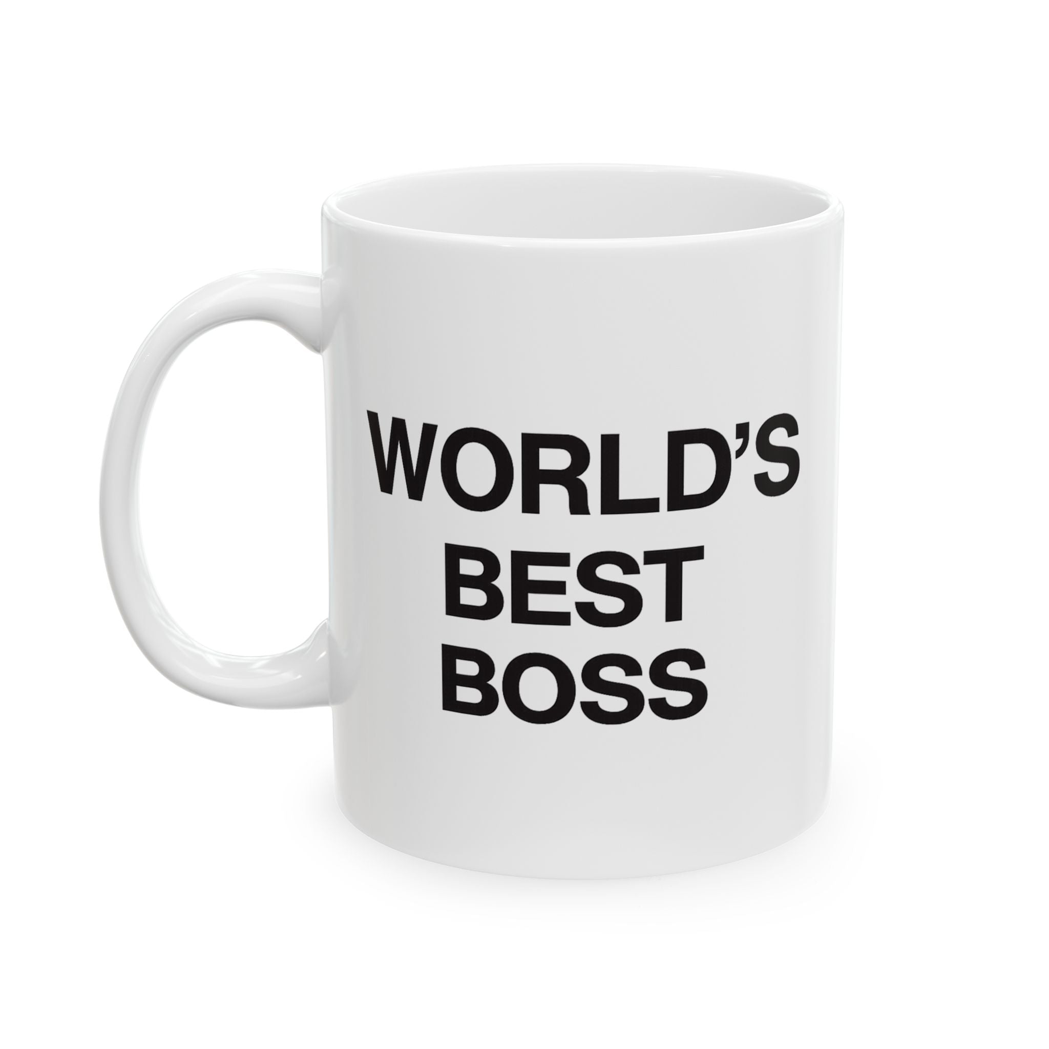 “World’s Best Boss” The Office Bold Text Coffee Mug (11oz & 15oz)