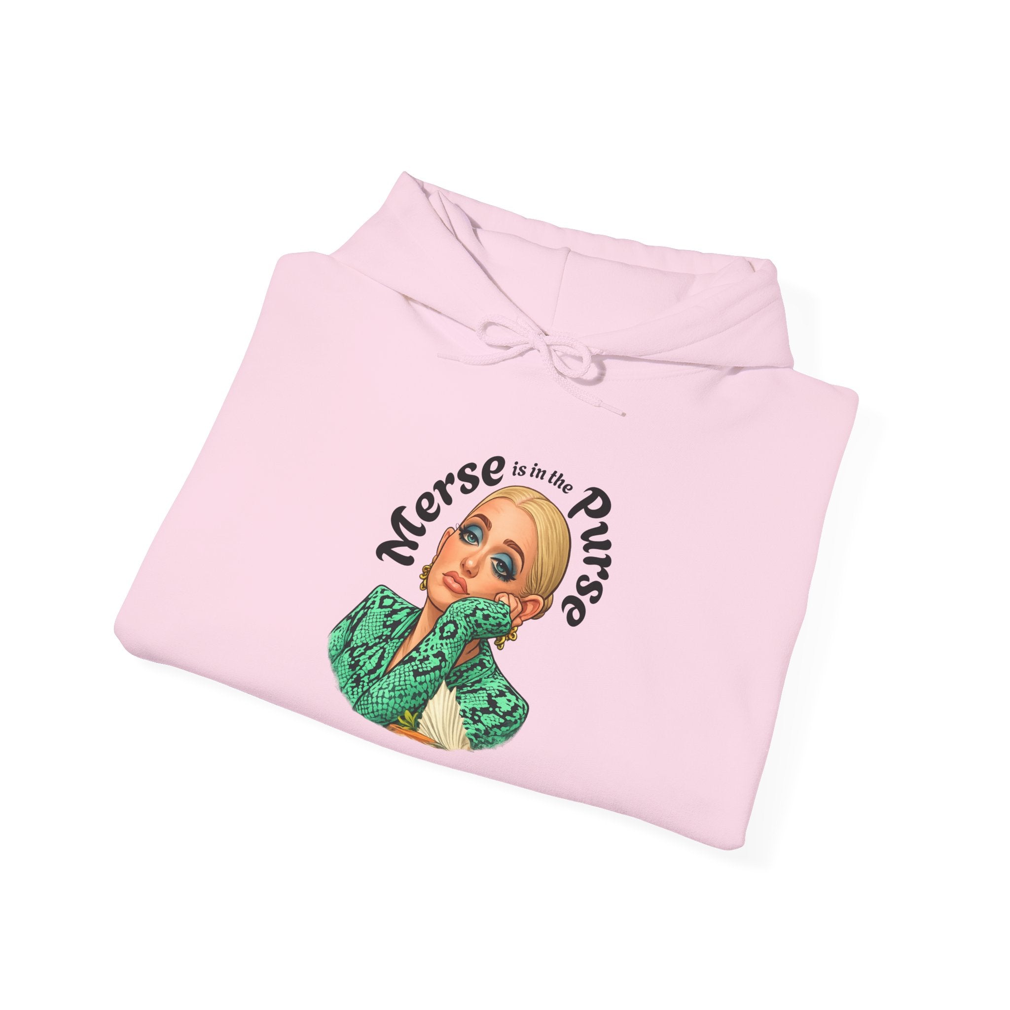 Retro Woman Graphic Hoodie — "Merse Is The Purse" Vintage Pin-Up Sweatshirt